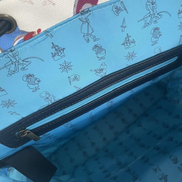NWT Loungefly Peter Pan Captain Hook Disney Skull‎ Backpack Bag Faux Leather - Picture 12 of 12